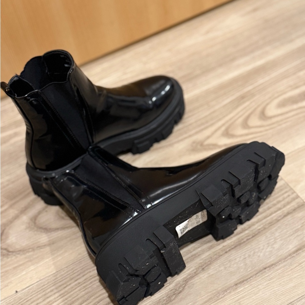 ASOS Glossy Black Ankle Boots